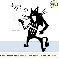 digital | cat play guitar - christmas black cat t-shirt, hoodie, sweatshirt design - high-resolution png file