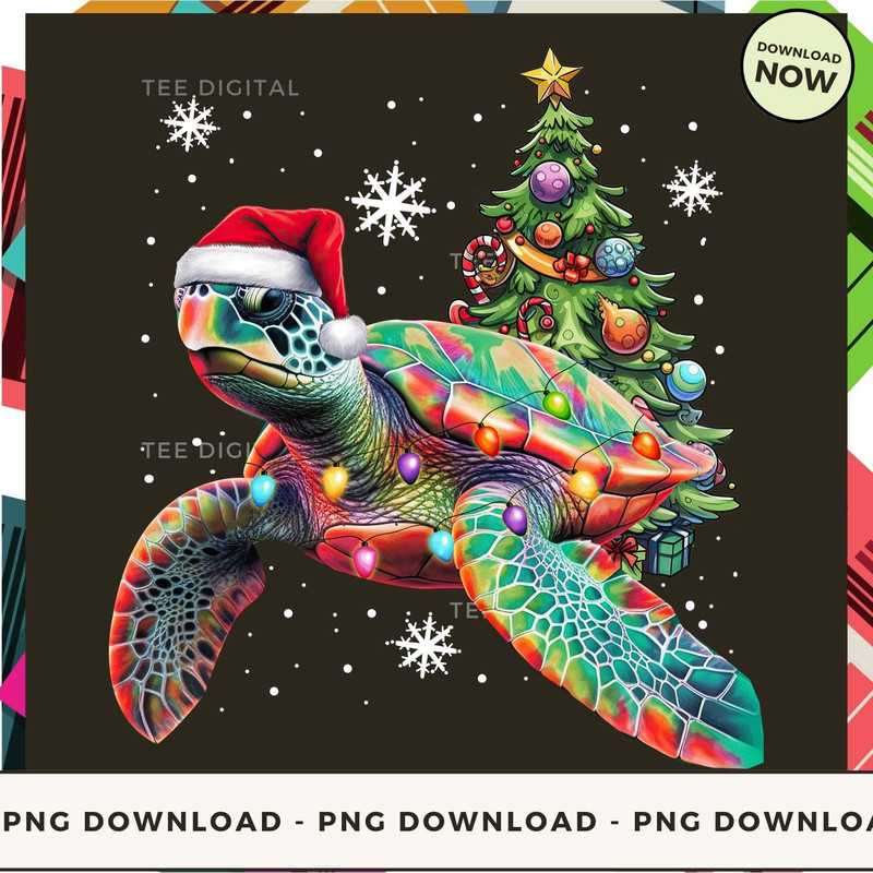 Turtle Wearing Noel Hat - Christmas Turtle.jpg