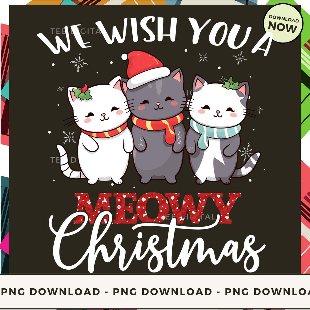 We Wish You A Meowy Christmas - Cute Christmas Cat_1.jpg