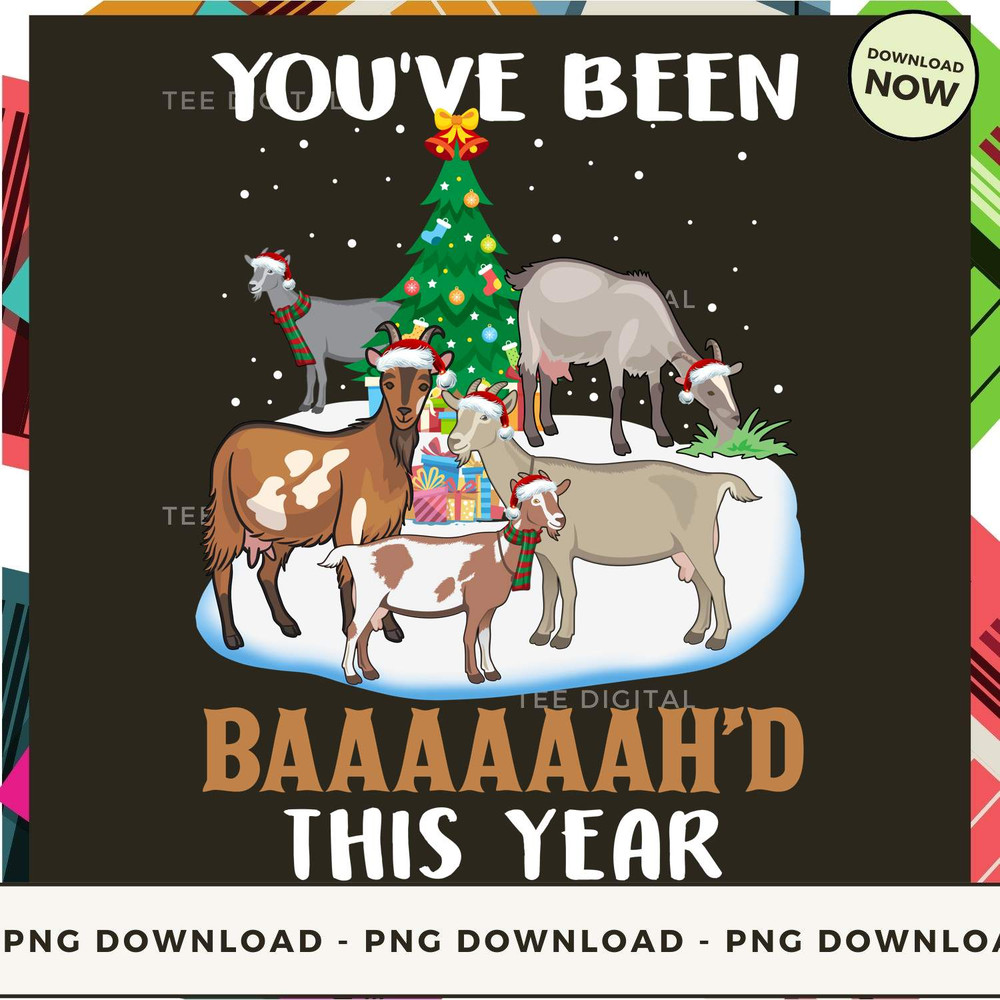 You've Been Baaaah'd This Year Goats With Santa Hats Scarf ELF - Christmas Goat.jpg