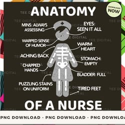 digital | anatomy of a nurse png download, png file, printable png, instant download