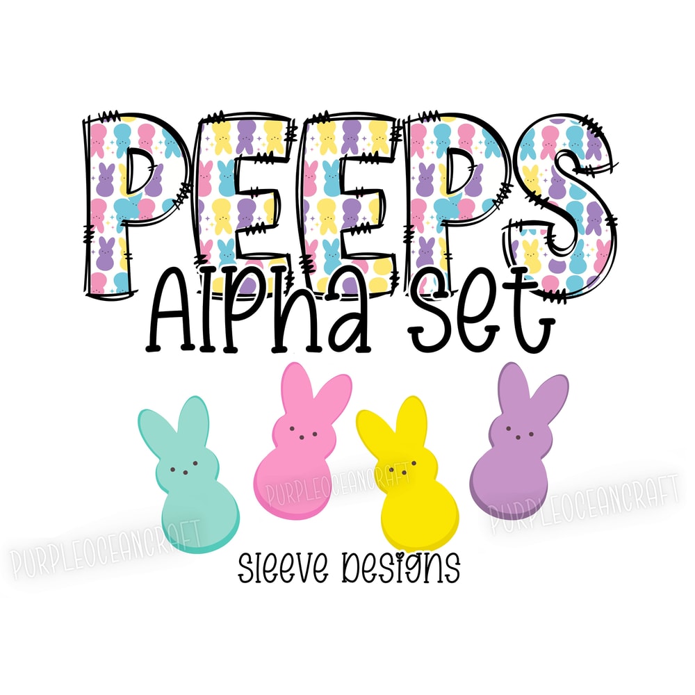 Peeps Alpha Font Easter Letters PNG Sublimation Design Download Tumblers DTF Stickers.jpg