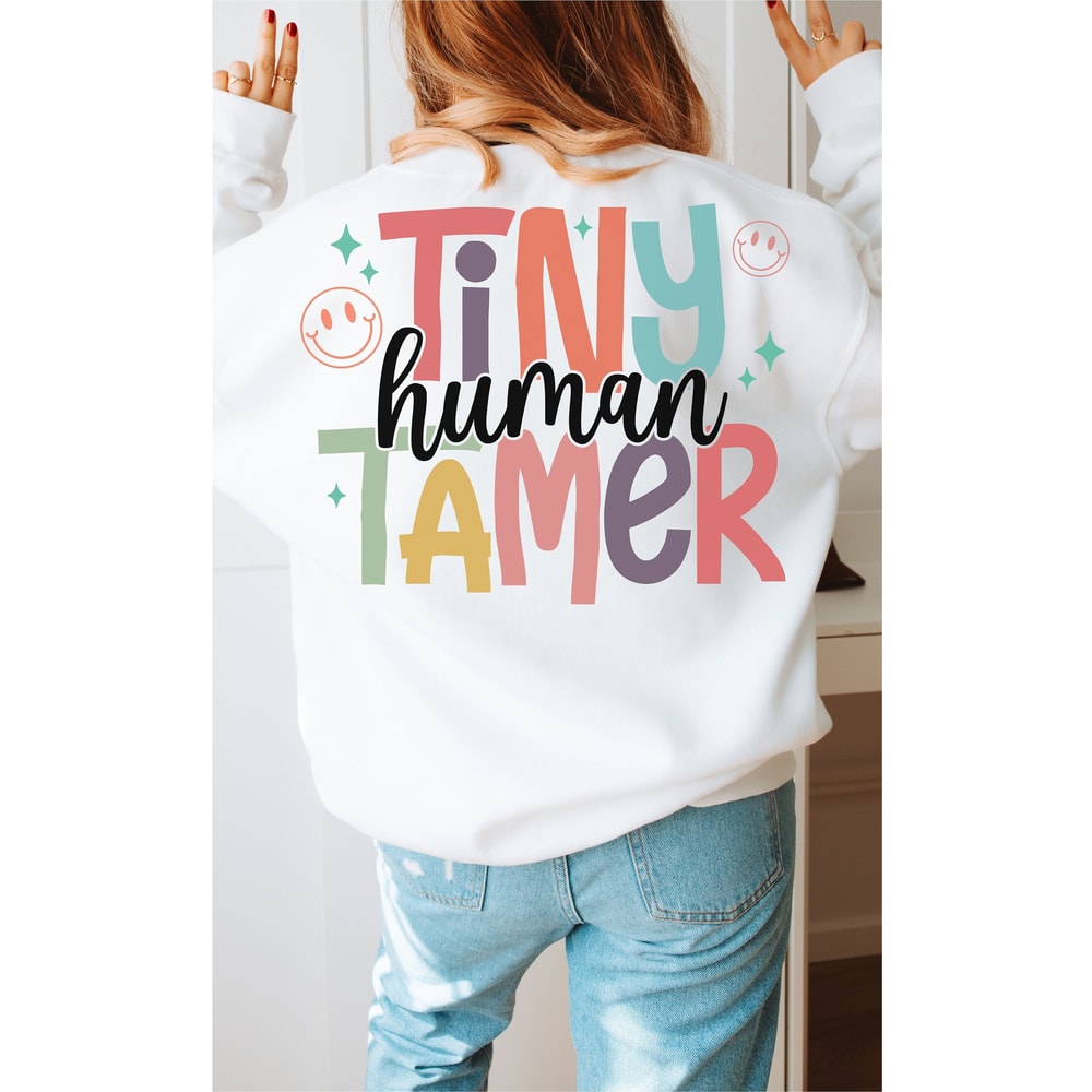Tiny human tamer sublimation PNG, Mama shirt sublimation file, Funny Mom PNG design, Funny teacher Sublimation design, Digital download.jpg