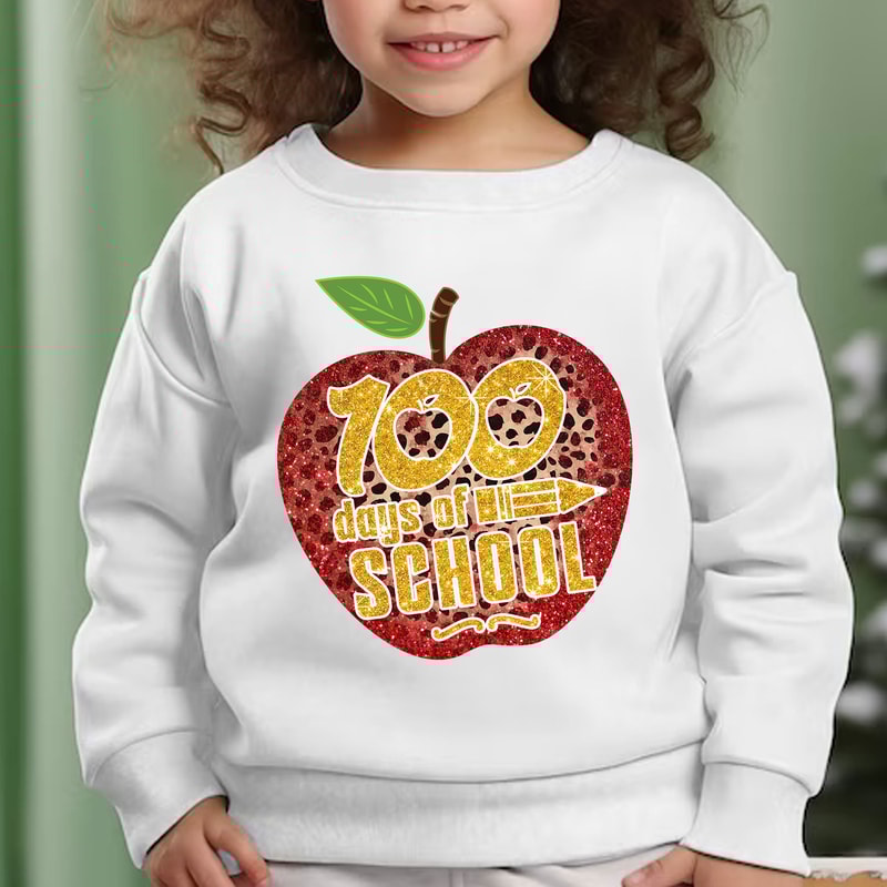 100 Days Of School Png, 100 Days Smarter Png, School Apple Designs, Apple Leopard, Back To School Png, 100th Day of School, 100 Magical Days.jpg
