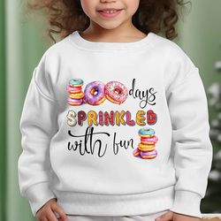 100 days sprinkled with fun png, 100 days of school png, donut designs png, back to school png, 100th day of school png,
