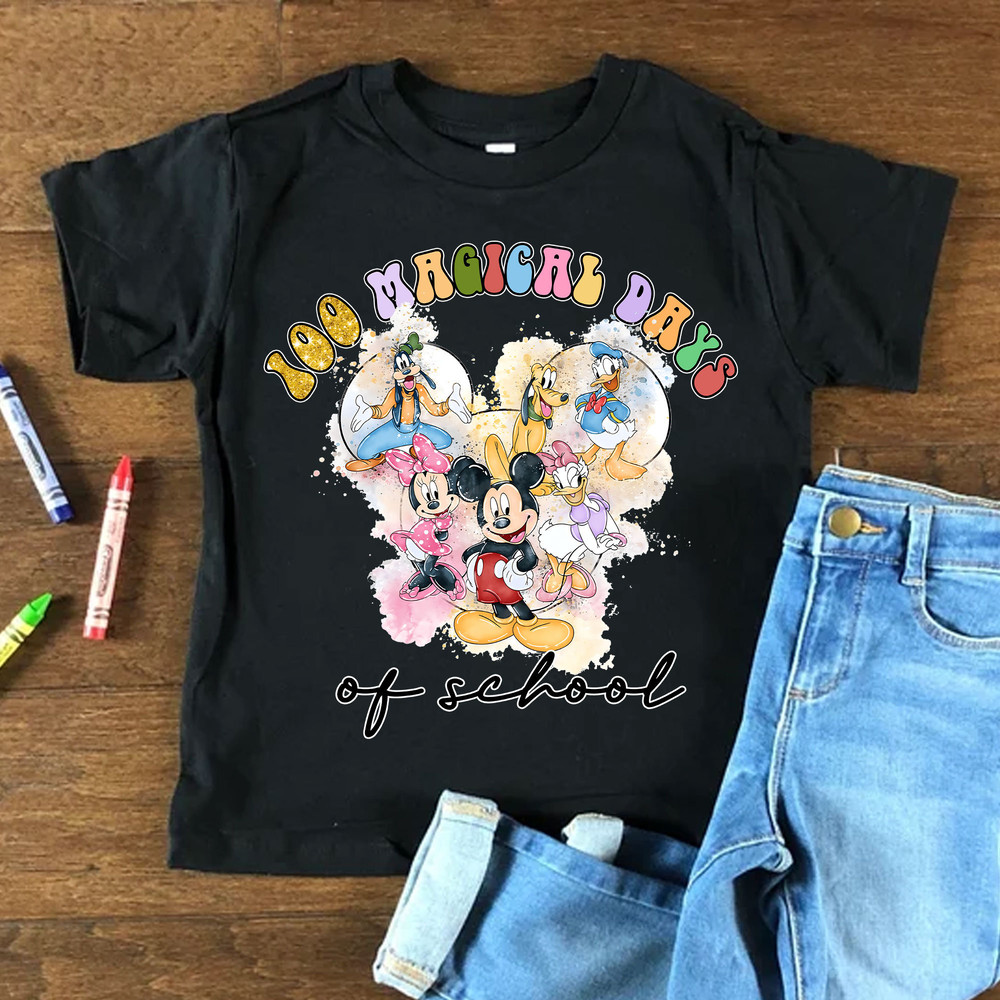 100 Magical Days Of School, Happy 100 Days Of School Png, Mouse and Friend Png, Back To School Png, Magical Kingdom, 100th Day of School Png.jpg