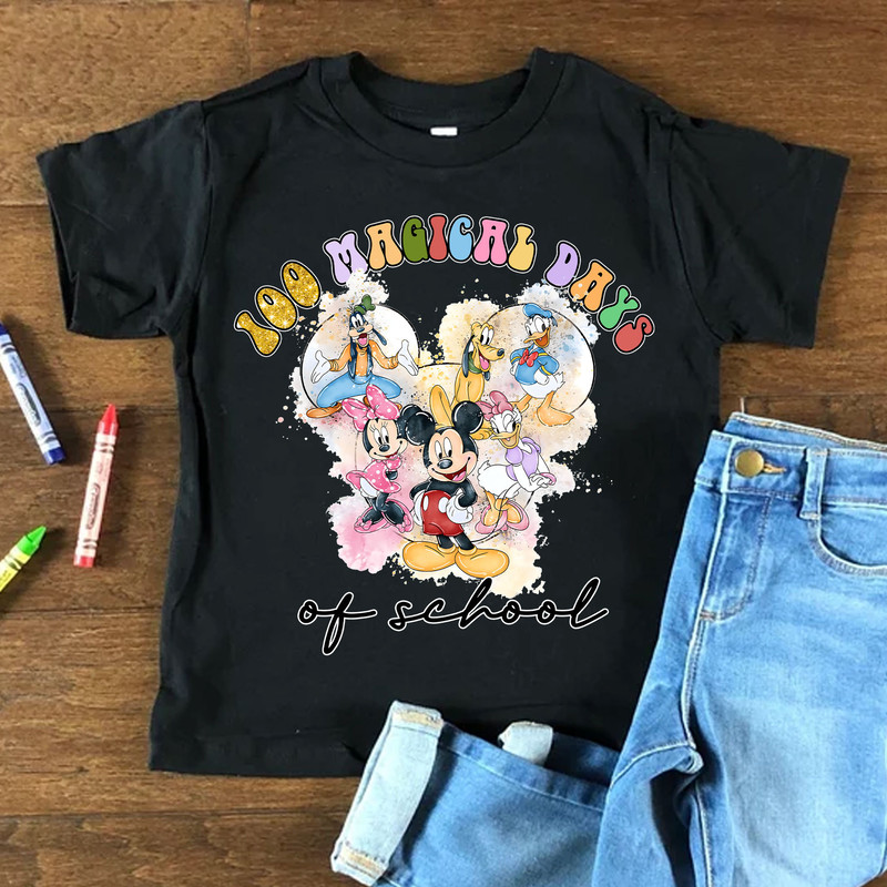 100 Magical Days Of School, Happy 100 Days Of School Png, Mouse and Friend Png, Back To School Png, Magical Kingdom, 100th Day of School Png.jpg