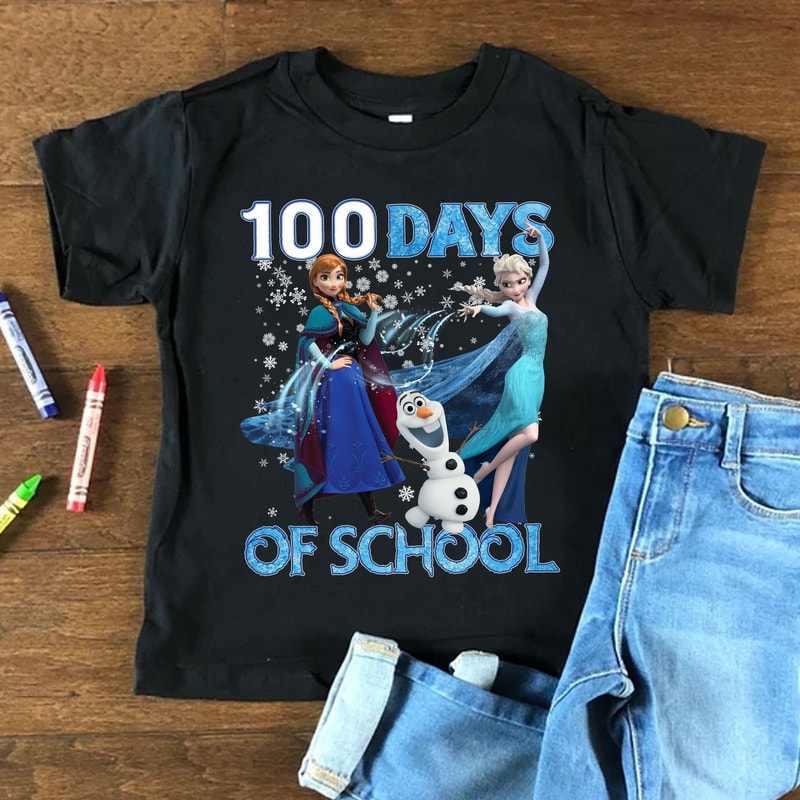 Frozen 100 Days Of School Png, Princess Frozen Png, Back To School Png, 100th Day of School Png, 100 Days Pop Png, Magical Kingdom Png.jpg