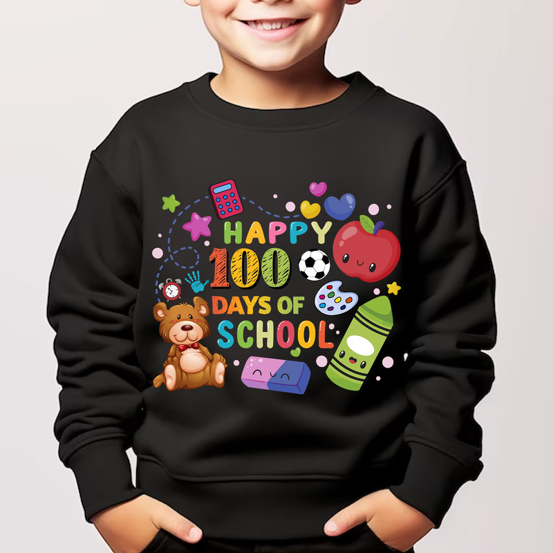 Happy 100 Days Of School Png, School Supplies Designs, 100 Days Smarter, Back To School Png, 100th Day of School Png, 100 Magical Days Png.jpg