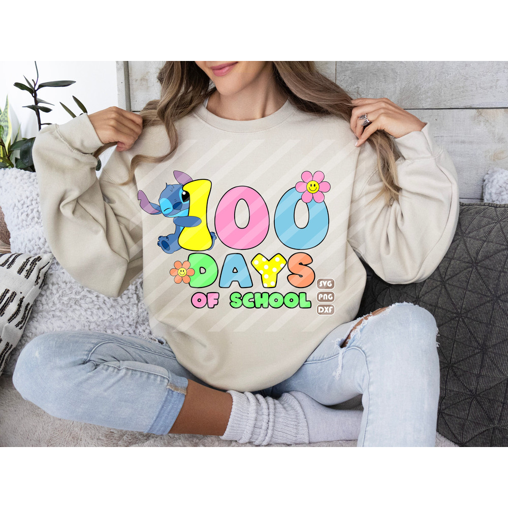 100 Days of School Stitch Svg, Stitch 100 Days of School, School 100th Day Svg, Back to School Svg, Teacher School Svg, 100 Day of School.jpg