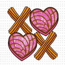glitter xoxo conchas valentines day png, chenille patch png, valentines png, mexican valentines png, concha heart png, h