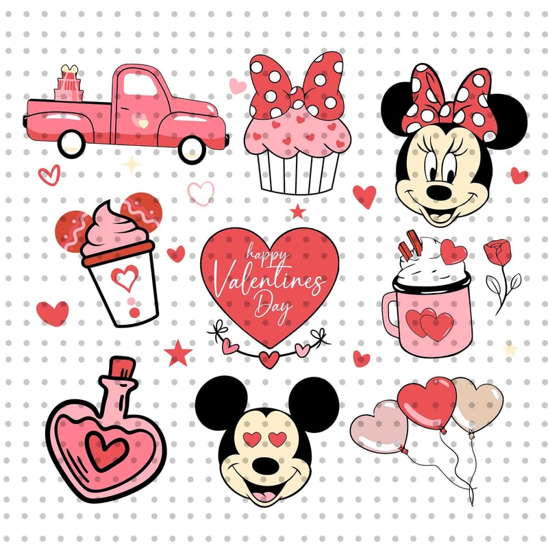 Happy Valentine's Day SVG, Drink Valentines Svg, Snacks Valentine Svg, Valentine Mouse Doodle Svg, Magical Heart Svg, Magic Couple Svg.jpg