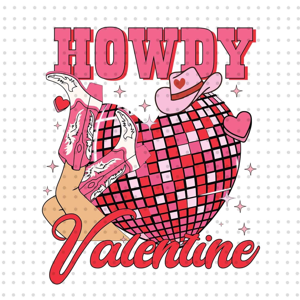 Howdy Valentines PNG, Western Valentines Png, Valentines Heart Png, Sequin Glitter Heart Valentines Png, Trendy Valentines Png, Png File.jpg