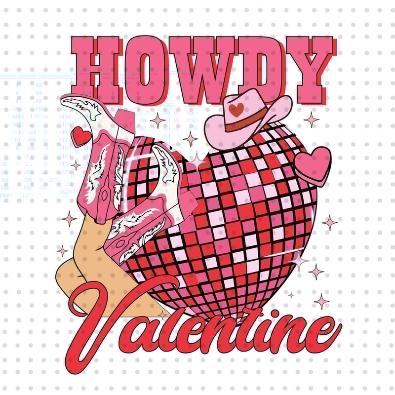 Howdy Valentines PNG, Western Valentines Png, Valentines Heart Png, Sequin Glitter Heart Valentines Png, Trendy Valentines Png, Png File.jpg