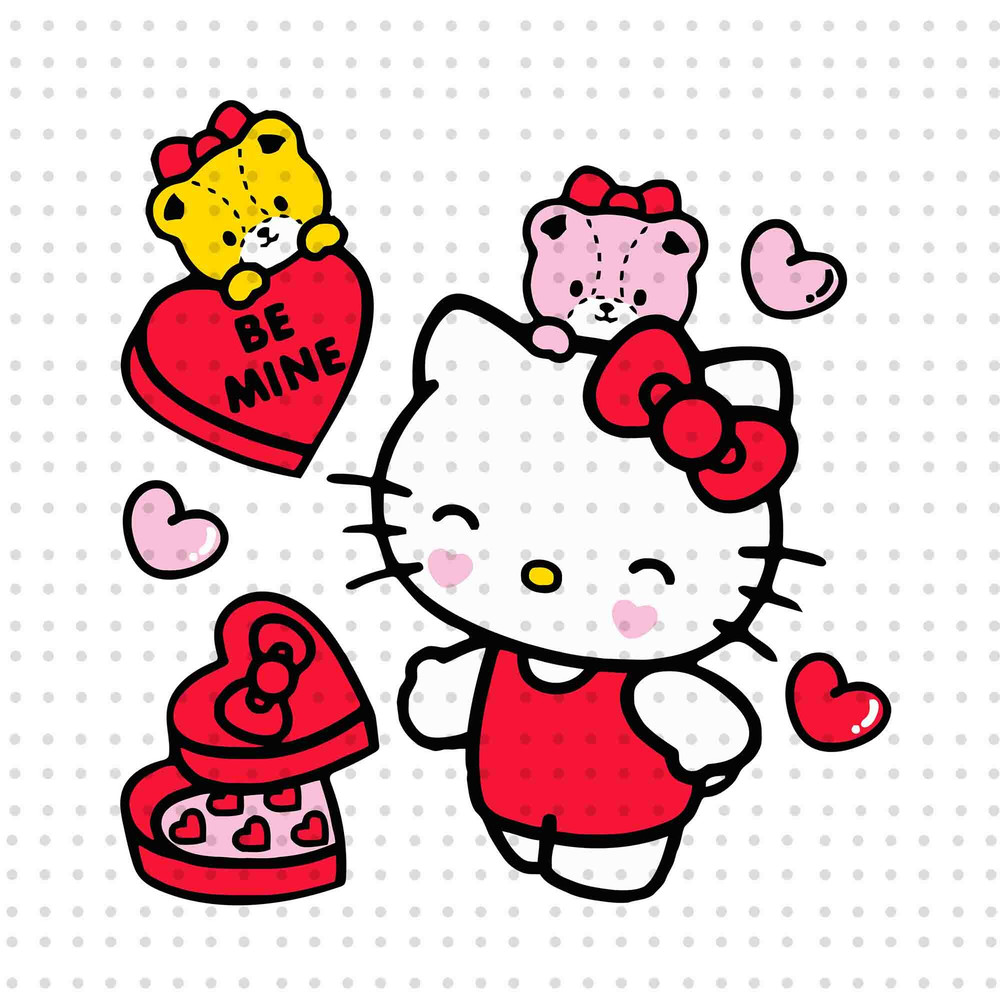 Kawaii Kitty Valentine's Day SVG PNG, Valentine's Day Svg, Happy Valentines Svg, Kawaii Kitty Svg, Bi Mine Valentine, Valentines Candy Heart.jpg