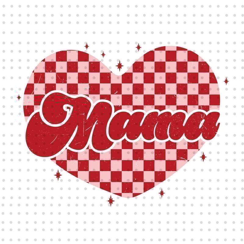 Mama Checkered Heart PNG, Love Png, Heart Png, Retro Valentines Png, Valentine Mama Heart Png, Valentines Sublimation Design, Mama Valentine.jpg