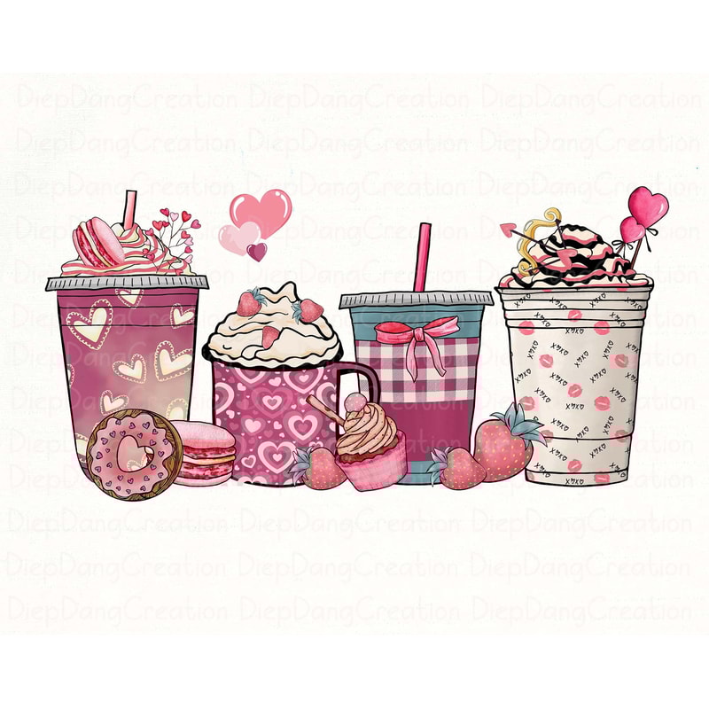 Valentine Coffee Png, Valentine Drinks Png, XOXO Png, Valentine's Day Png, Latte Drink, Valentine Love, Coffee Lover, Valentine Png Design.jpg