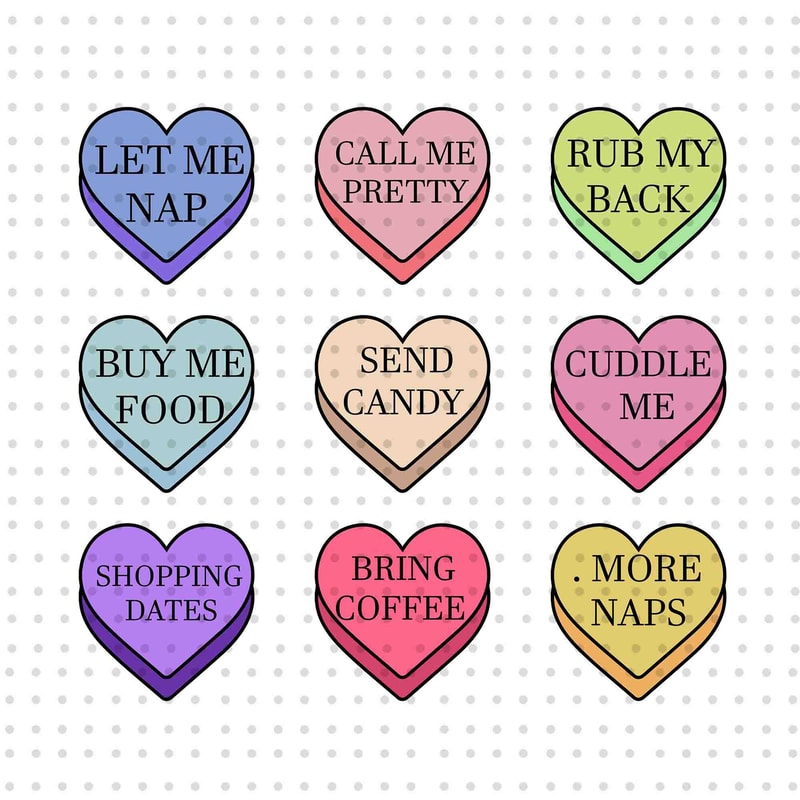 Valentines Conversation Hearts PNG, Valentine's Day Png, Valentines Candy Hearts, Groovy Valentines Png, Valentines Candy Heart Sublimation.jpg