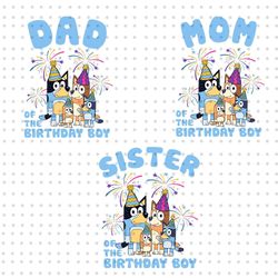 bundle birthday family svg, blue dog birthday boy svg, birthday party svg, happy birthday svg, birthday boy svg, birthda
