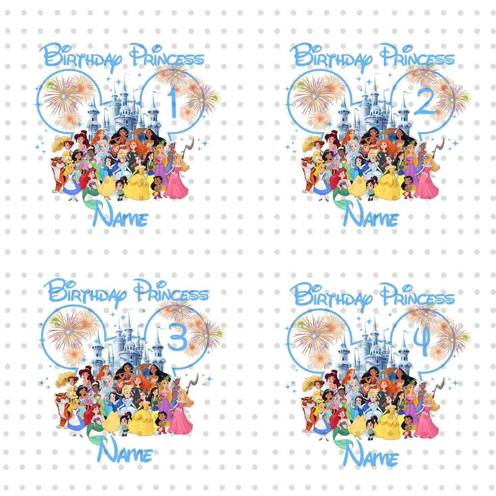 Custom Name Birthday Princess Bundle PNG, Birthday Princess Png, Family Birthday Png, Family Vacation Png, Magical Princess, Princess Squad.jpg