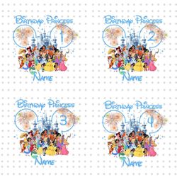custom name birthday princess bundle png, birthday princess png, family birthday png, family vacation png, magical princ