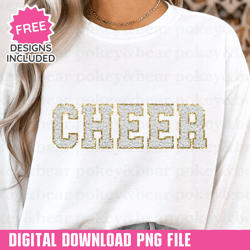cheer png sublimation design glitter cheer mom png faux embroidery png faux patch png cheerleader shirt png cheer coach