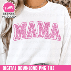 faux glitter mama png sublimation design pink mama shirt png mama design mothers day png mom png digital download