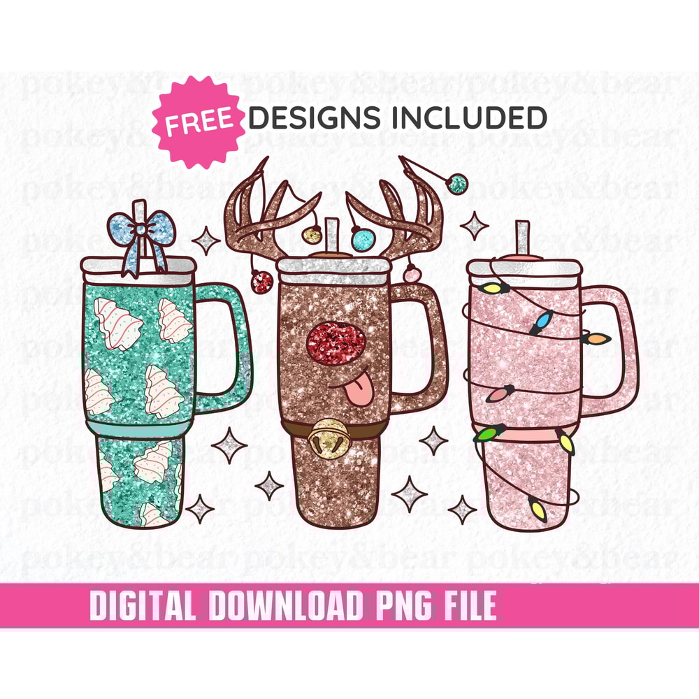 Glitter Christmas Cup Png Sublimation Design Sparkly Christmas Png Sequin Christmas Dtf Reindeer Png Coffee Png File Digital Download.jpg