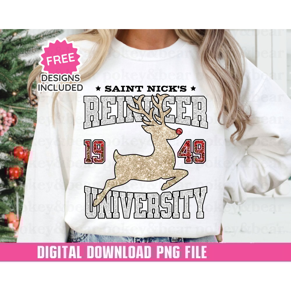 Glitter Christmas Shirt Png Sublimation Design Sparkly Christmas Png Christmas Dtf Reindeer Png Faux Sequin Png File Digital Download.jpg