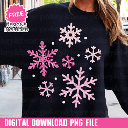 glitter snowflake png snowflake sublimation design pink christmas png sequin christmas dtf sparkly snowflake clipart sno