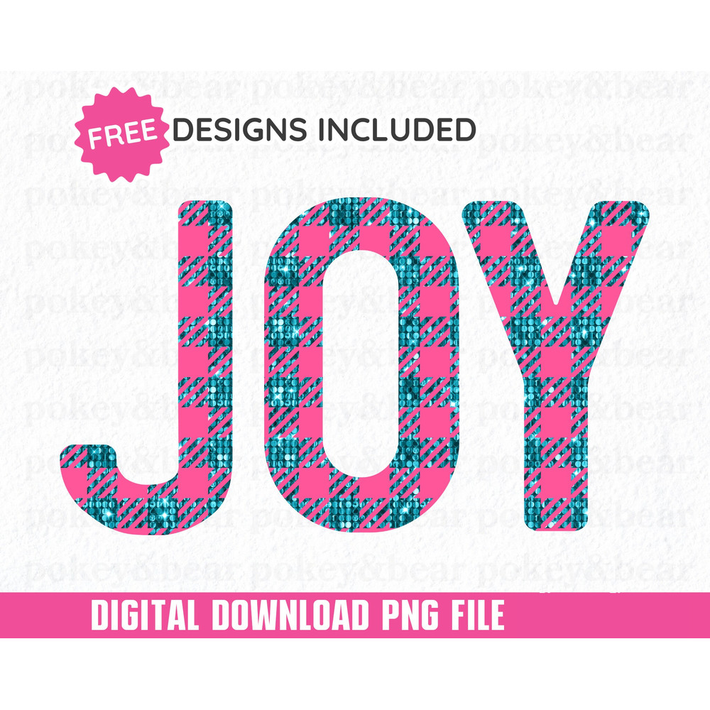 Sequin Joy Png Sublimation Design Glitter Christmas Png for Shirts Sparkly Christmas Sublimation Png Faux Sequin Png Plaid Christmas Design.jpg