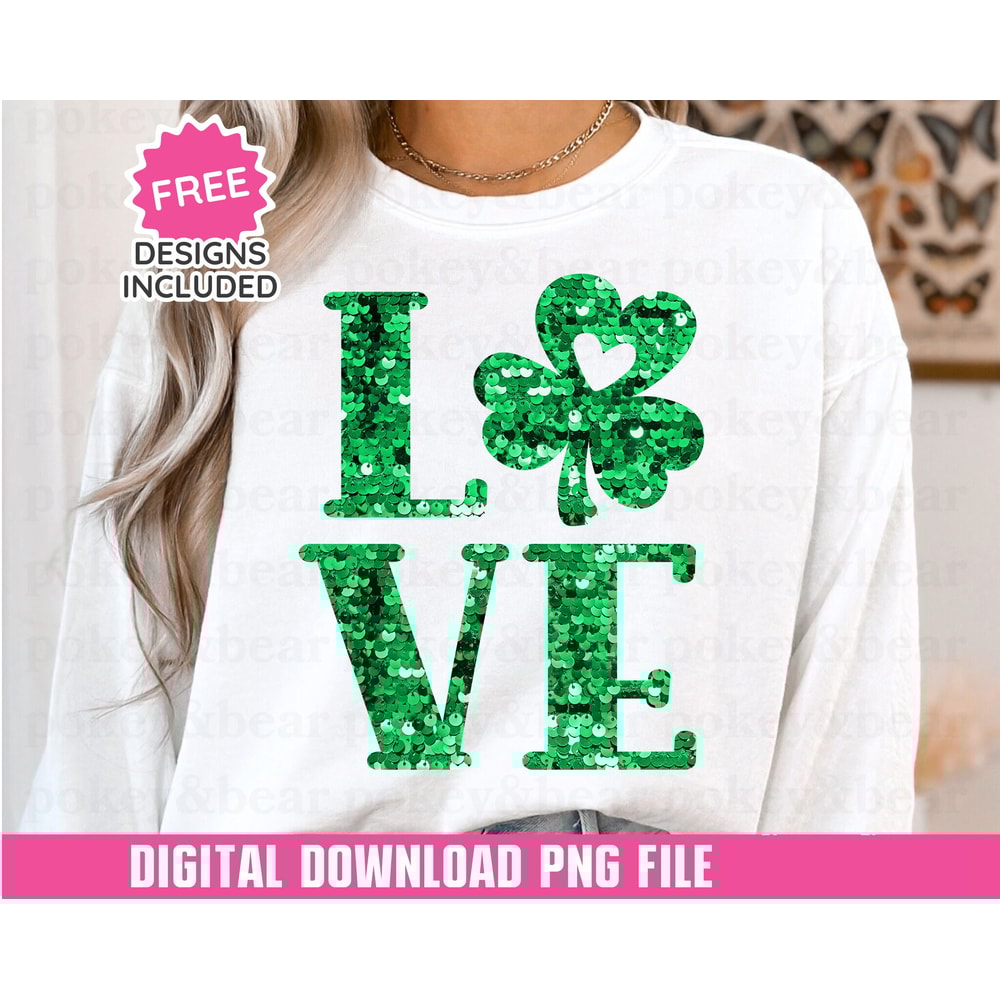 Shamrock Png Sublimation Design Faux Sequin St Patrick's Day Png Saint Patrick's Shirt Png Clover Png St Patty's Day Png St Paddy's Png.jpg