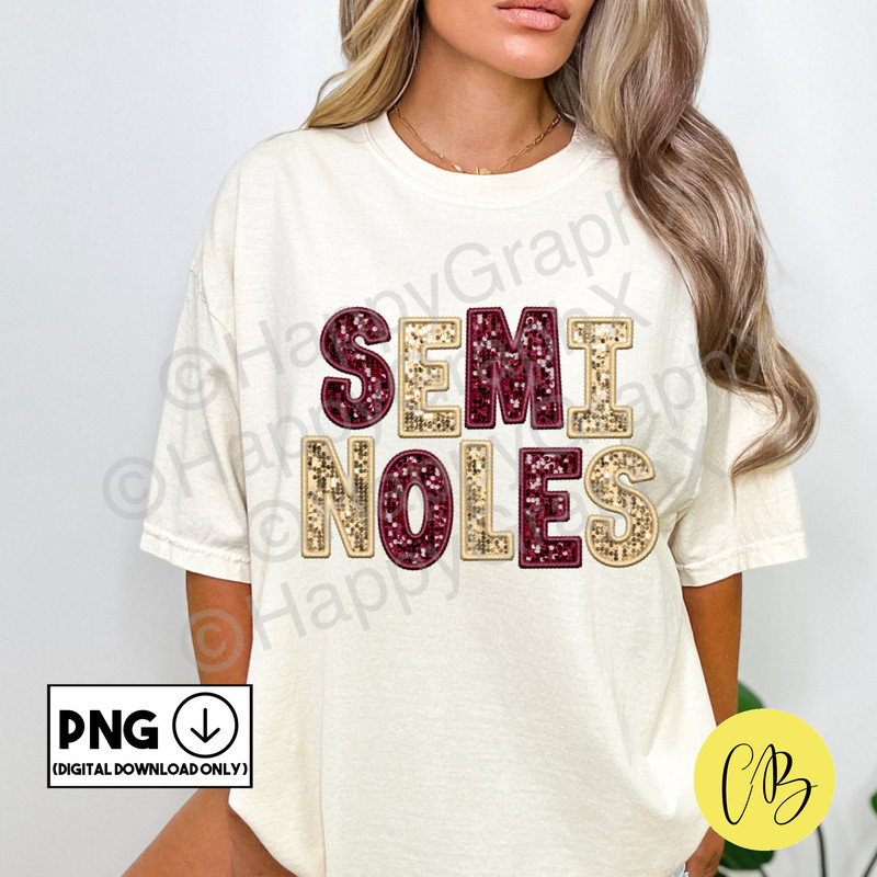 Seminoles Faux Sequin Png, Faux Embroidery Patch, Sparkly Tshirt Design, School Spirit, Sublimation Design, DTG, DTF, Digital Download ONLY.jpg