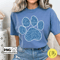 Sparkly Blue Glitter Paw Print Png School Spirit Shirt Design Preppy Jpg Tshirt Design Sublimation Direct to Garment Digital Download.jpg