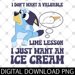 bluey i dont want a valuable lime lesson i just want an ice cream png, bingo bluey ice cream png, janet and rita png