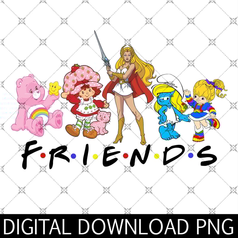 Friends Cartoon Png, Vintage Cartoon Friends Nostalgia Png, 80's Cartoons Png, Friends Nostalgia Png.jpg
