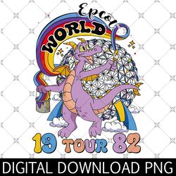 retro figment epcot world tour 1982 png, figment one little spark png, purple dragon png, flower figment png