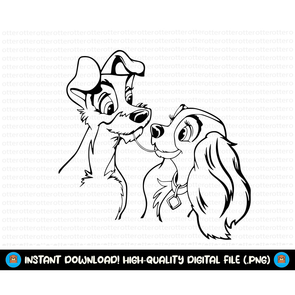 Lady and the Tramp Svg, Lady and the Tramp Png, Digital Download, Instant Download, Cricut Files, Valentine's Day, Valentine's Day Lady.jpg