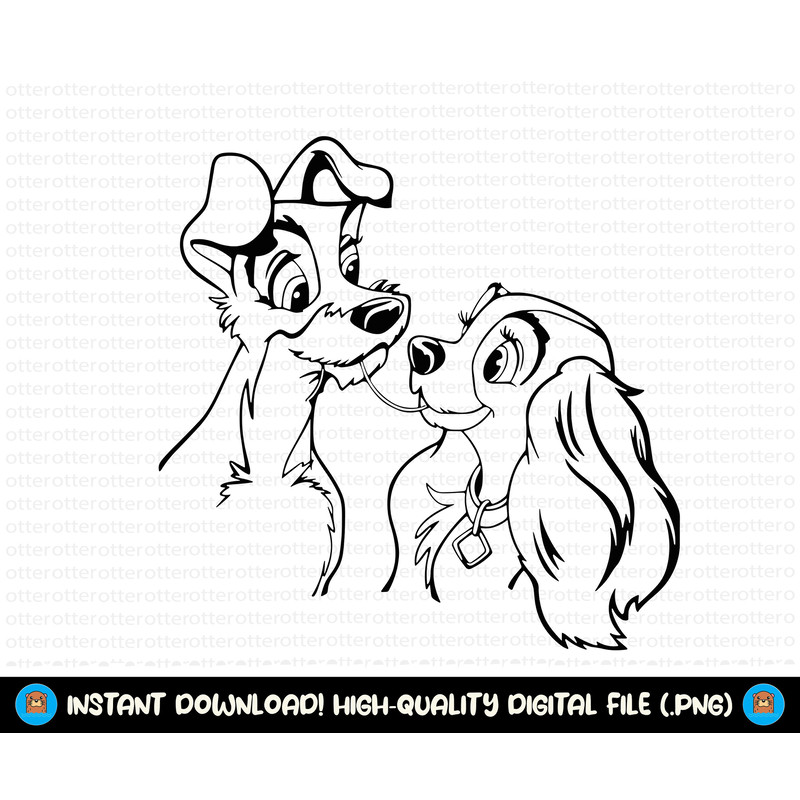 Lady and the Tramp Svg, Lady and the Tramp Png, Digital Download, Instant Download, Cricut Files, Valentine's Day, Valentine's Day Lady.jpg