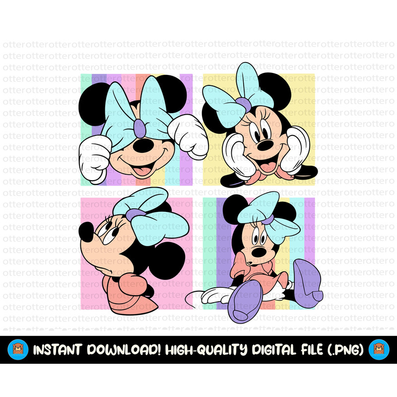 Minnie Pastel Color Png Svg, Minnie Head Svg, Minnie Birthday, Mouse Png, Minnie Summer Png, Minnie Clipart, Cricut Minnie, Instant Download.jpg
