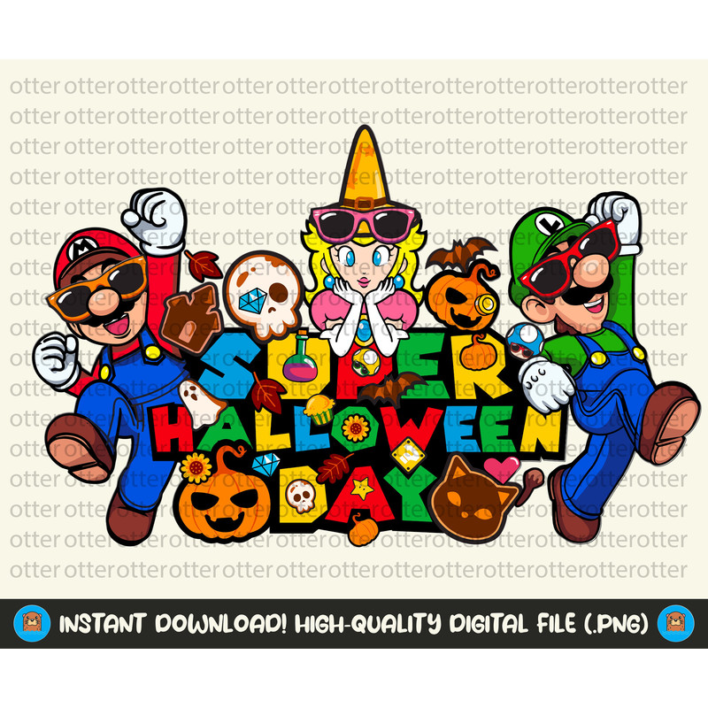 Super Mario Halloween Svg, Halloween Mario Png, Mario Svg, Super Halloween Day, Halloween, Digital Files, Mario and Friends Halloween.jpg