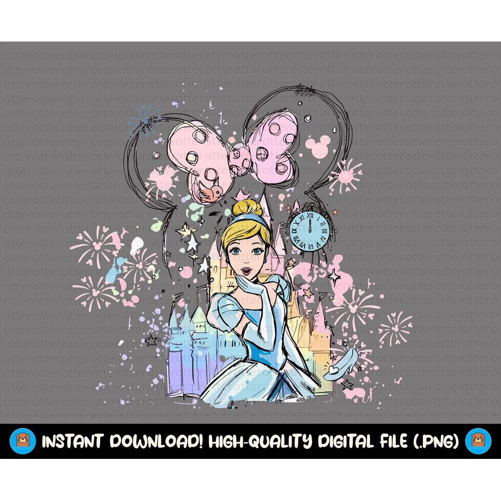 Watercolor Princess Friends Svg, Best Friends Princess Svg, Magical Kindom Png, Besties Png, Mouse Ear and Castle, Sublimation Png File.jpg