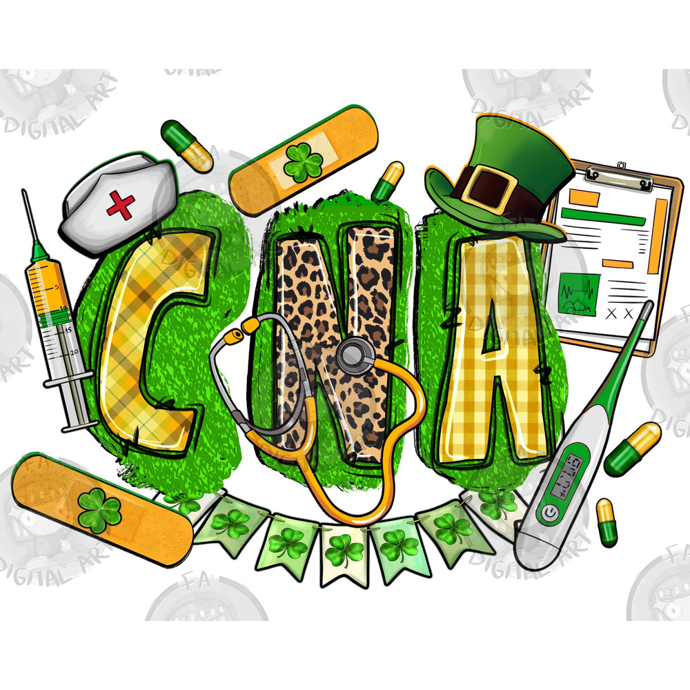 CNA Nurse St. Patrick's Day png sublimation design download, St. Patricks Day png,Certified Nursing Assistant png,sublimate designs download.jpg