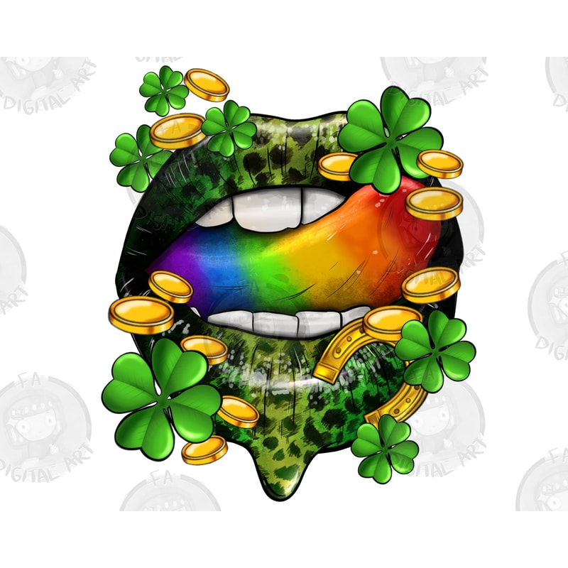 Green leopard lip png sublimation design download, St. Patricks Day png, Irish Day png, St. Patrick's lip png, sublimate designs download.jpg