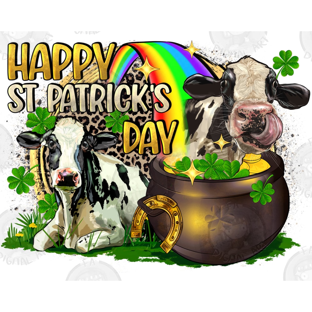 Happy St. Patrick's day with cow png sublimation design download, St. Patricks Day png, Irish Day png, Lucky png, sublimate designs download.jpg