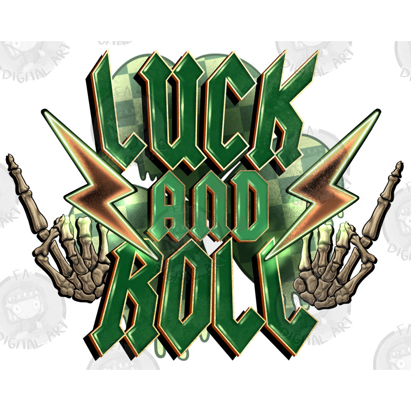 Luck and roll St. Patrick's Day png sublimation design download, St. Patricks Day png, Irish Day png, skeleton hands png, sublimate download.jpg