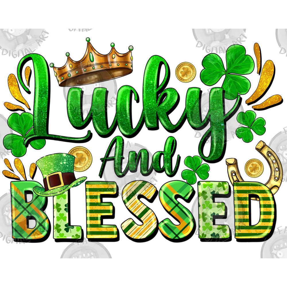 Lucky and blessed png sublimation design download, St. Patricks Day png, Irish Day png, Lucky png, sublimate designs download 1.jpg