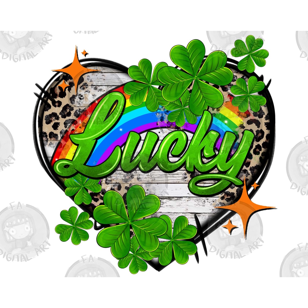 Lucky heart png sublimation design download, Happy St. Patricks Day png, western heart png, Irish Day png, sublimate designs download.jpg