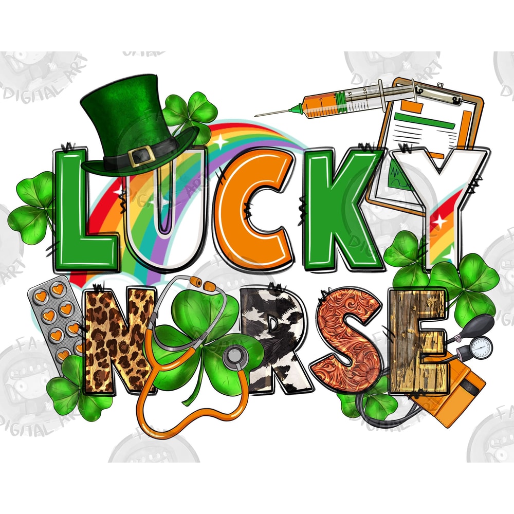 Lucky Nurse png sublimation design download, St. Patrick's Day png, Irish Day png, St. Patrick's Nurse png, sublimate designs download 1.jpg