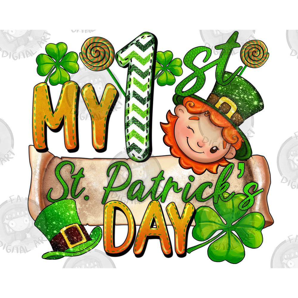 My 1st St. Patrick's Day png sublimation design download, St. Patricks Day png, Irish Day png, first St. Patrick's png, sublimate download.jpg